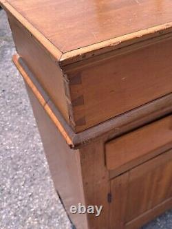 Antique pine lift lid dry sink cabinet cupboard berks county 1850 primitive