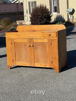 Antique pine primitive dry sink repurpose pine 1900s country cabinet cupboard