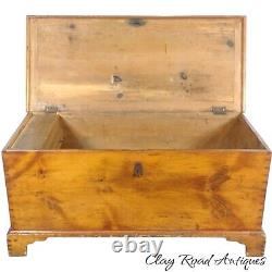 Antique primitive country Chippendale pine 18th century blanket chest 1780s