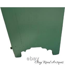Antique primitive cupboard cabinet jelly wardrobe folk art green paint