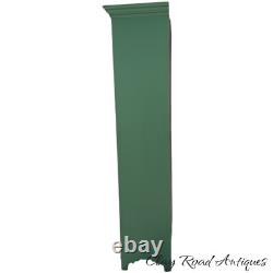 Antique primitive cupboard cabinet jelly wardrobe folk art green paint