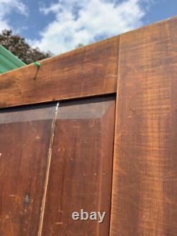 Antique primitive cupboard cabinet jelly wardrobe folk art green paint