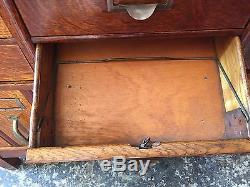 Antique rare Globe Oak Stacking File Cabinet original hardware 4-section