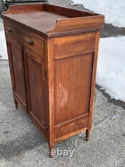 Antique sheraton paint decorated jelly cupboard 1810 pa primitive red paint