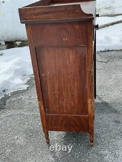 Antique sheraton paint decorated jelly cupboard 1810 pa primitive red paint