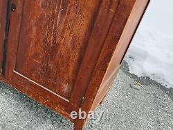 Antique sheraton paint decorated jelly cupboard 1810 pa primitive red paint