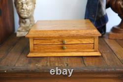 Antique specimen Apothecary cabinet hardware parts bin wood drawer dental VTG