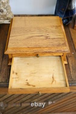 Antique specimen Apothecary cabinet hardware parts bin wood drawer dental VTG