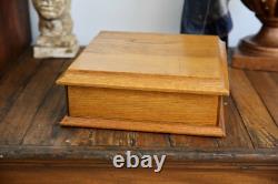 Antique specimen Apothecary cabinet hardware parts bin wood drawer dental VTG