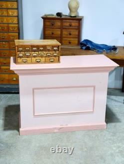 Antique store counter wood bar kitchen island countertop cottage table Vintage