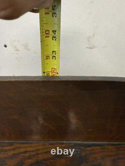 Antique tiger oak quarter sawn hanging cabinet curio keys beveled glass