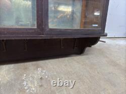 Antique tiger oak quarter sawn hanging cabinet curio keys beveled glass