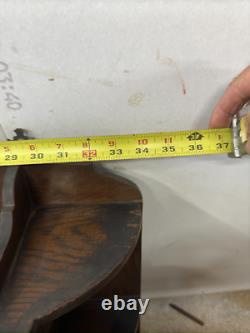 Antique tiger oak quarter sawn hanging cabinet curio keys beveled glass