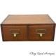 Antique Tiger Oak Two Drawer Card Catalog Recipe File Cabinet Desk Top 1920