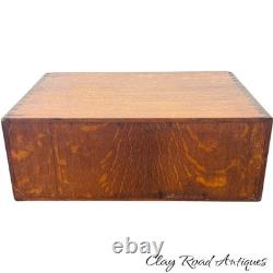 Antique tiger oak two drawer card catalog recipe file cabinet desk top 1920