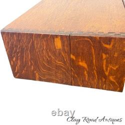 Antique tiger oak two drawer card catalog recipe file cabinet desk top 1920