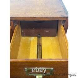 Antique tiger oak two drawer card catalog recipe file cabinet desk top 1920