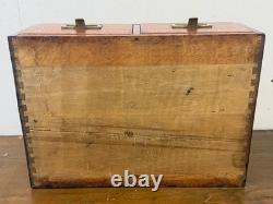 Antique tiger oak two drawer card catalog recipe file cabinet desk top 1920