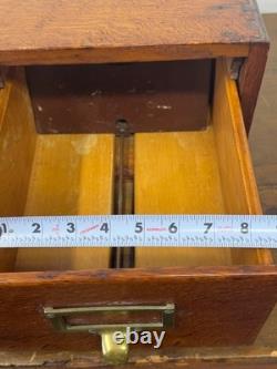 Antique tiger oak two drawer card catalog recipe file cabinet desk top 1920