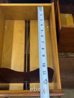 Antique tiger oak two drawer card catalog recipe file cabinet desk top 1920