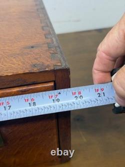 Antique tiger oak two drawer card catalog recipe file cabinet desk top 1920