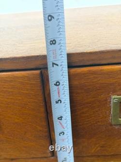 Antique tiger oak two drawer card catalog recipe file cabinet desk top 1920