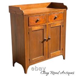 Antique tulip poplar & walnut jelly cupboard milk cabinet 40 small bracket 1860