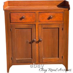 Antique tulip poplar & walnut jelly cupboard milk cabinet 40 small bracket 1860