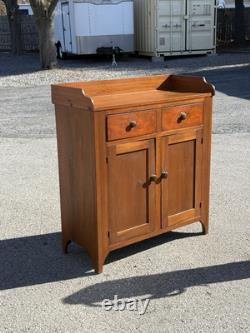 Antique tulip poplar & walnut jelly cupboard milk cabinet 40 small bracket 1860