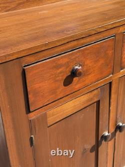 Antique tulip poplar & walnut jelly cupboard milk cabinet 40 small bracket 1860