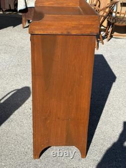 Antique tulip poplar & walnut jelly cupboard milk cabinet 40 small bracket 1860