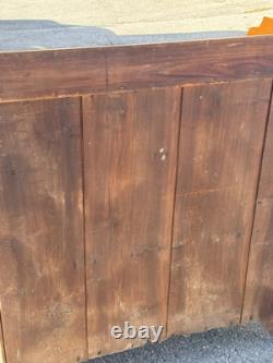 Antique tulip poplar & walnut jelly cupboard milk cabinet 40 small bracket 1860