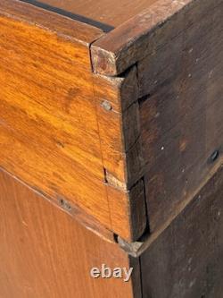 Antique tulip poplar & walnut jelly cupboard milk cabinet 40 small bracket 1860