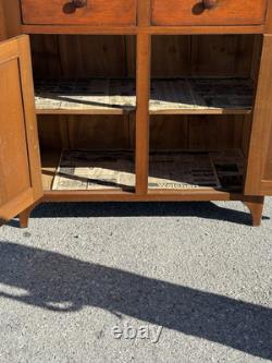 Antique tulip poplar & walnut jelly cupboard milk cabinet 40 small bracket 1860