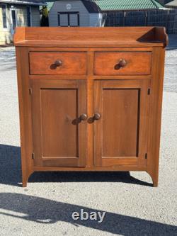 Antique tulip poplar & walnut jelly cupboard milk cabinet 40 small bracket 1860