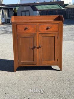 Antique tulip poplar & walnut jelly cupboard milk cabinet 40 small bracket 1860
