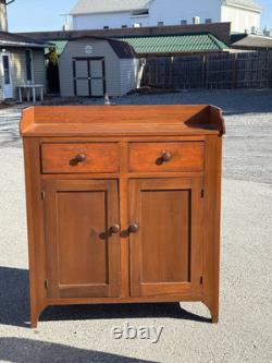 Antique tulip poplar & walnut jelly cupboard milk cabinet 40 small bracket 1860