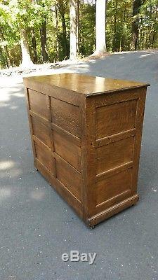 Antique vintage tiger oak office file cabinet, 12 drawers lawyer, banker, broker