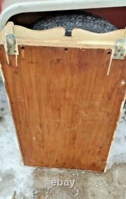 Antique vintage wood wall medicine cabinet with mirror bathroom cabinet