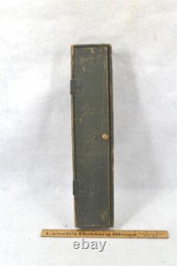 Antique wall box divided cubby cabinet shelves 17x4x2 paint 19th original