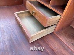 Antique walnut 19th shop keepers hardware store cabinet desk country store