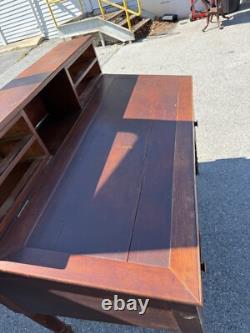 Antique walnut 19th shop keepers hardware store cabinet desk country store