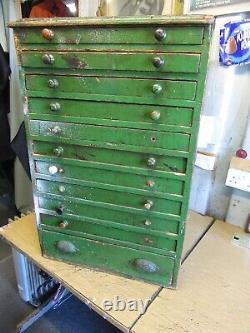 Antique watch maker's Toolmakers wood chest Drawers 86 cm tall