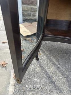 Antique wood cabinet curved glass Great Display Cabinet