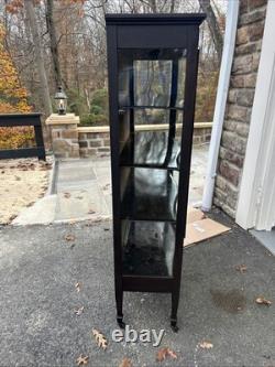Antique wood cabinet curved glass Great Display Cabinet