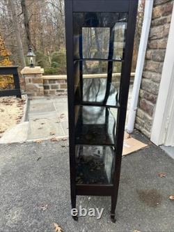 Antique wood cabinet curved glass Great Display Cabinet