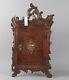 Antique Wood Carved Apothecary Wall Standing Cabinet Rare