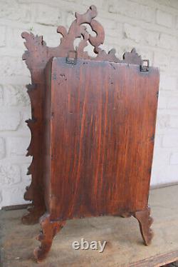 Antique wood carved apothecary wall standing cabinet rare