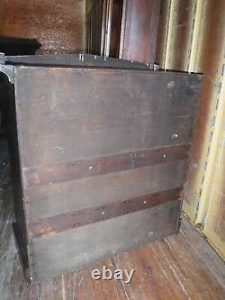 Antique wood glass 2 door china cabinet cupboard hutch top piece only stepback