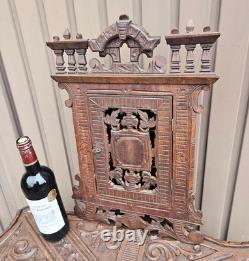 Antique wood kitchen apothecary wall cabinet